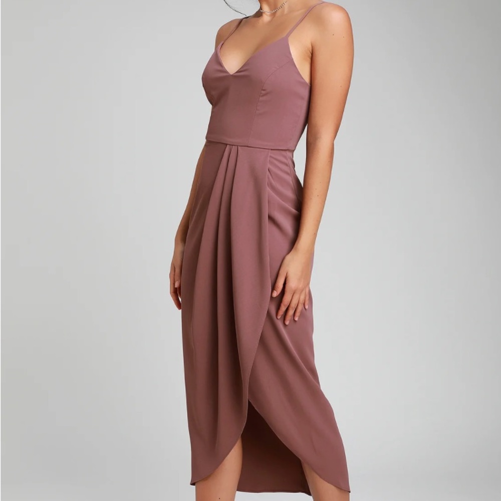 NWT Lulu’s Reinette Mauve Purple Midi Dress